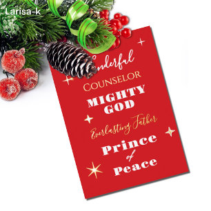 Wonderful Counselor Names of Jesus Christmas Foil Holiday Card