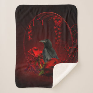 Wonderful crow sherpa blanket