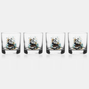 Wonderful curved fantasy piano whiskey glass
