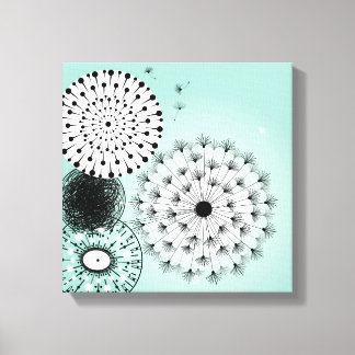 Wonderful Dandelions Blue Canvas Print