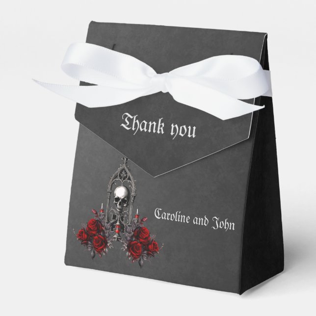 Wonderful dark gothic wedding design. favor box (Front Side)