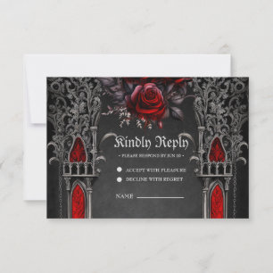 Wonderful dark gothic wedding design. RSVP card