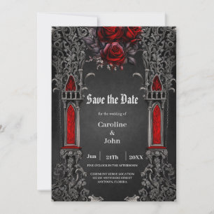 Wonderful dark gothic wedding design save the date
