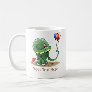 Wonderful Dinosaur Holding the Birthday Balloons Coffee Mug
