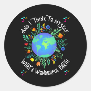Wonderful Earth Day Classic Round Sticker