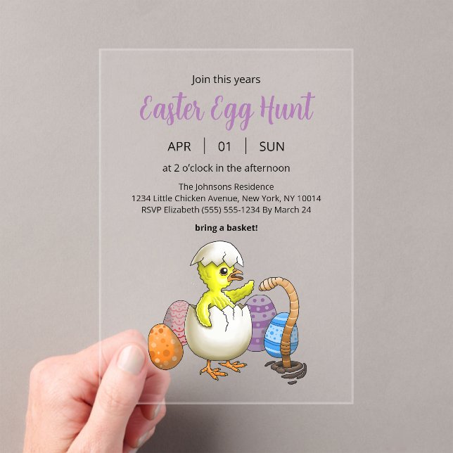 Wonderful Easter Egg Hunt Acrylic Invitations (Insitu (Handheld))