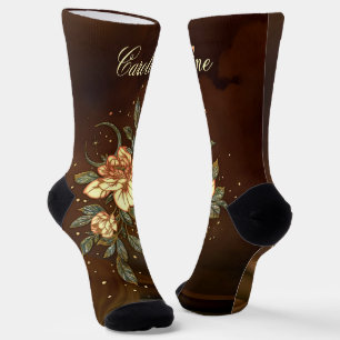 Wonderful elegant flower. socks