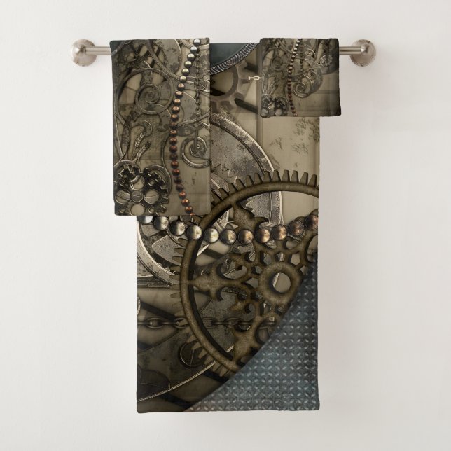 Wonderful elegant steampunk design bath towel set (Insitu)