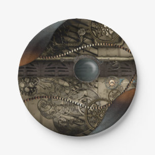Wonderful elegant steampunk design paper plate