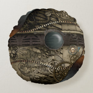 Wonderful elegant steampunk design round pillow