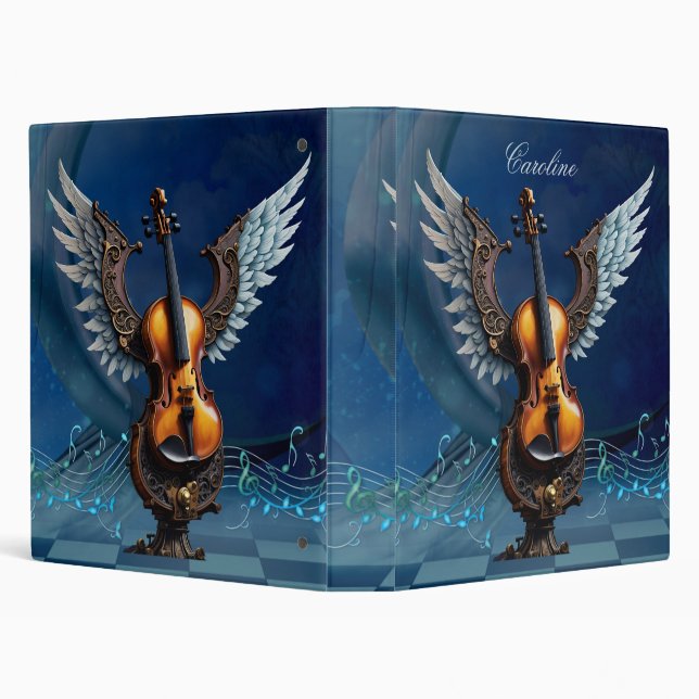 Wonderful elegant violin with wings. binder (Background)