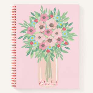 Wonderful floral mason jar notebook