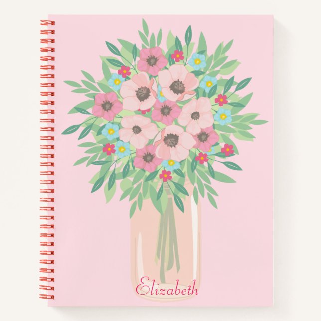 Wonderful floral mason jar notebook (Front)