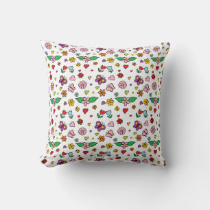 Wonderful Flowers Design Throw Pillow