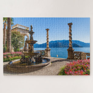 Wonderful fountain in a garden on Lake Como, Italy Jigsaw Puzzle