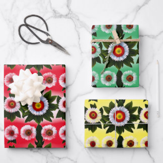 Wonderful Gerbera flower red, green, yellow  Wrapping Paper Sheet