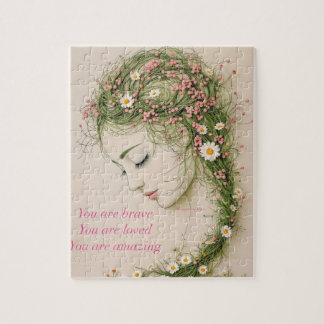 Wonderful girl with flower jigsaw puzzle