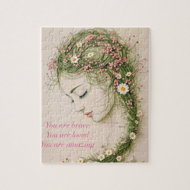 Wonderful girl with flower jigsaw puzzle (Vertical)