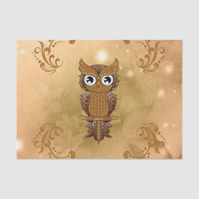 Wonderful golden owl tissue paper (Front)
