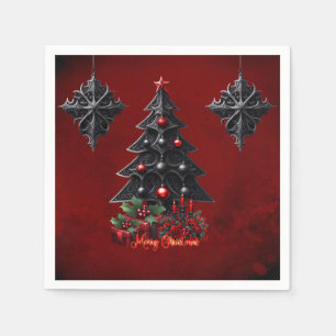 wonderful gothic christmas tree napkin