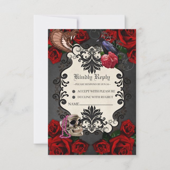 Wonderful gothic design RSVP card (Front)