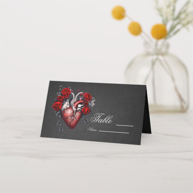 Wonderful gothic Victorian heart Place Card (Front)