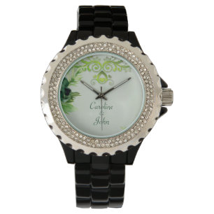 Wonderful green floral design. watch