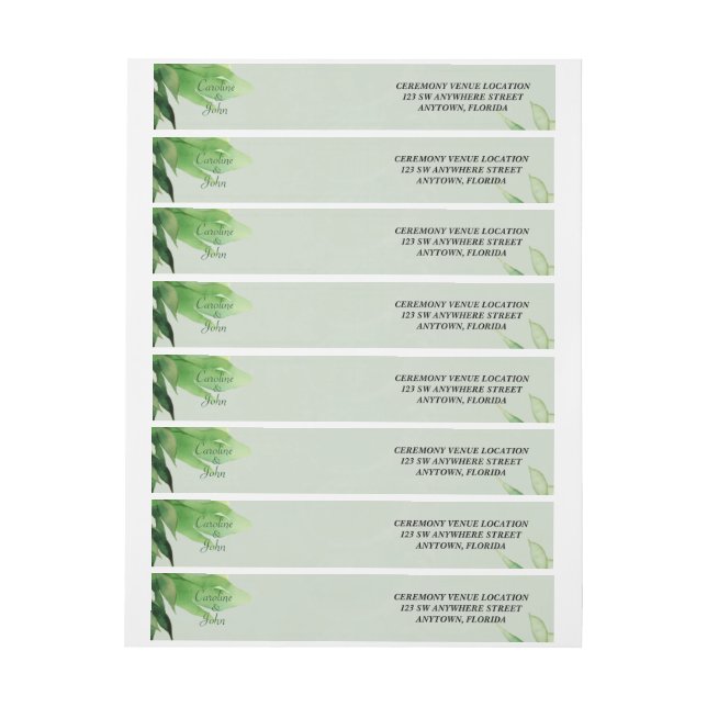 Wonderful green floral design. wrap around label (Sheet)