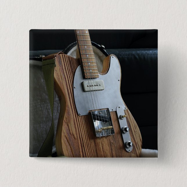 Wonderful Guitar 2 Inch Square Button (Front)