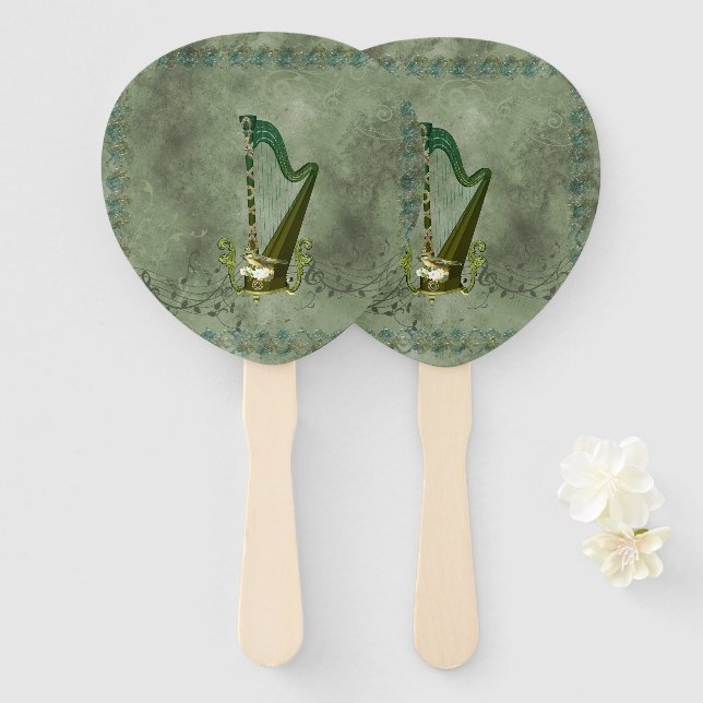 Wonderful harp hand fan (Front and Back)