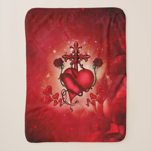 Wonderful heart sherpa blanket (Front)