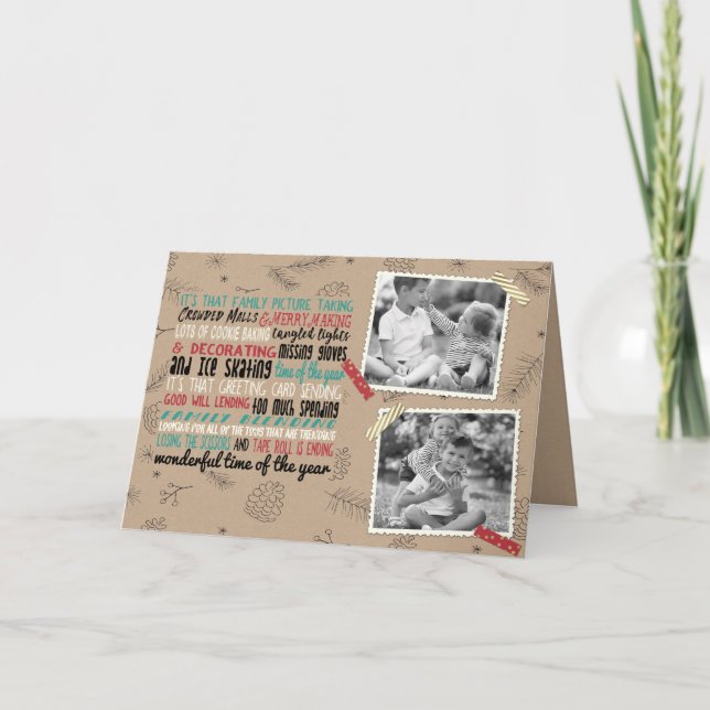 Wonderful Holiday Chaos Two Photo Greeting (Front)