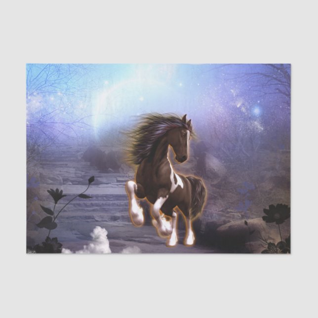 Wonderful horse with moon in the night tissue paper (Front)