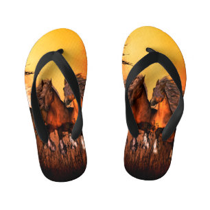 Wonderful horses kid's flip flops