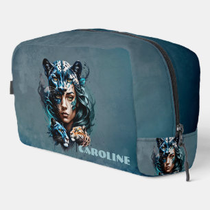 Wonderful hybrid of a woman and a panther dopp kit