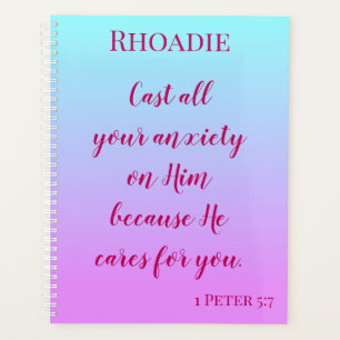 Wonderful Inspirational Blue and Pink Ombre Planner