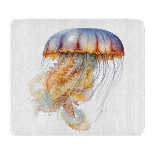 wonderful jellyfish in pink watercolors cutting board