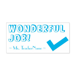 "WONDERFUL JOB!" + Custom Tutor Name Self-inking S Stamp