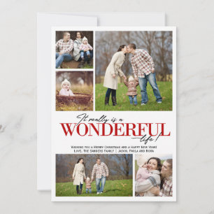 Wonderful Life 5 PH Red Letters   Holiday Card