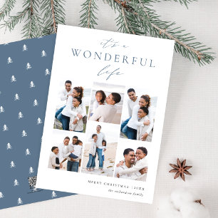 Wonderful Life 6 Photo Collage Holiday Card