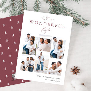 Wonderful Life   6 Photo Collage Holiday Card