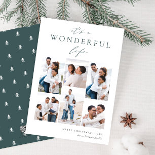 Wonderful Life   6 Photo Collage Holiday Card