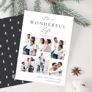Wonderful Life   6 Photo Collage Holiday Card