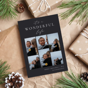 Wonderful Life 6 Photo Collage Holiday Card