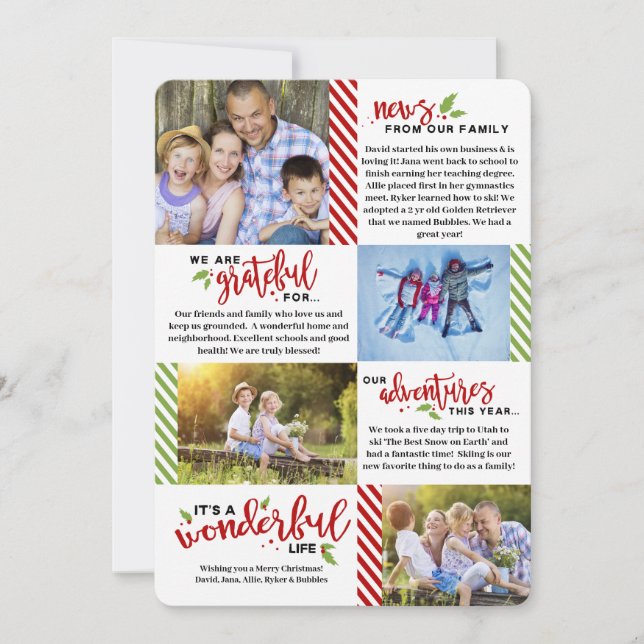Wonderful Life Candy Cane Year in Review Holiday (Front)
