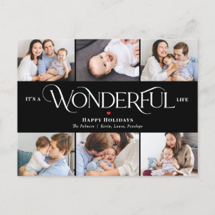 Wonderful Life EDITABLE COLOR Holiday Postcard