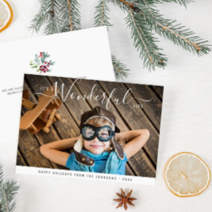 wonderful life   Elegant lettering christmas Postcard