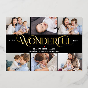 Wonderful Life Foil Holiday Card Christmas Card