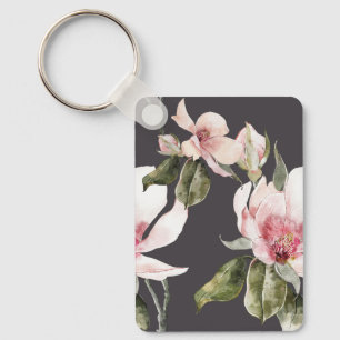 Wonderful magnolia flowers and birds Keychain