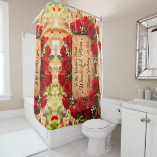 Wonderful Mom Red Roses Shower Curtain